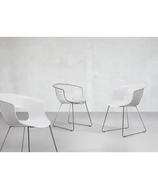 Poltrona a slitta Miss B set da 2 antishock policarbonato Made in Italy SCAB DESIGN - Trasparente 100
