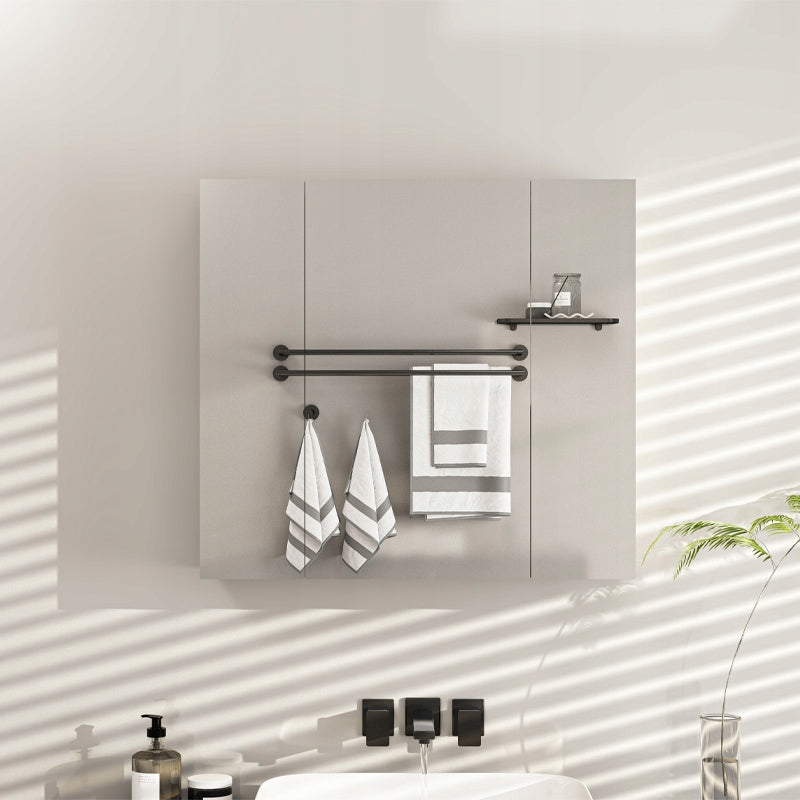 Mobiletto da bagno a parete con specchio a tre ante, stile loft moderno