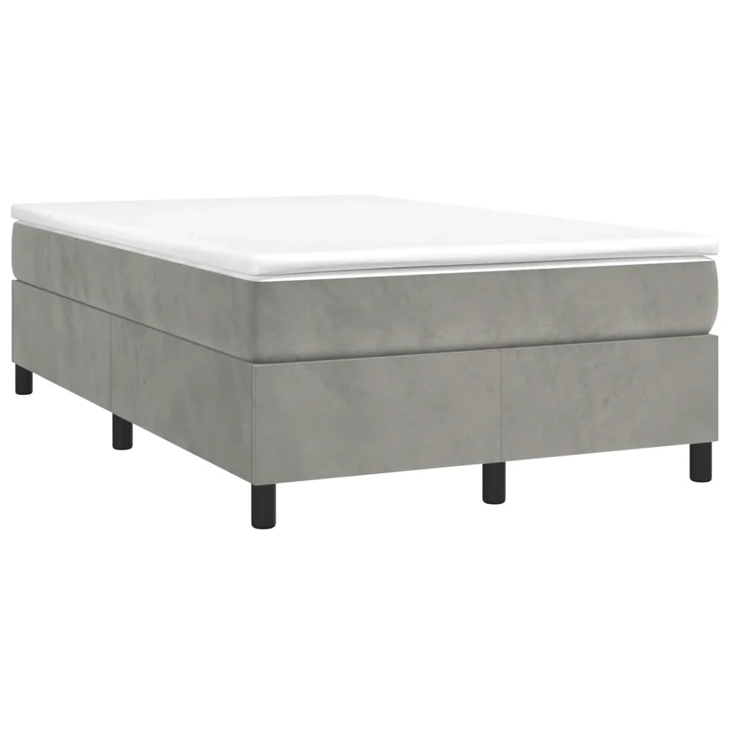 Giroletto a Molle con Materasso Grigio Chiaro 120x190cm Velluto