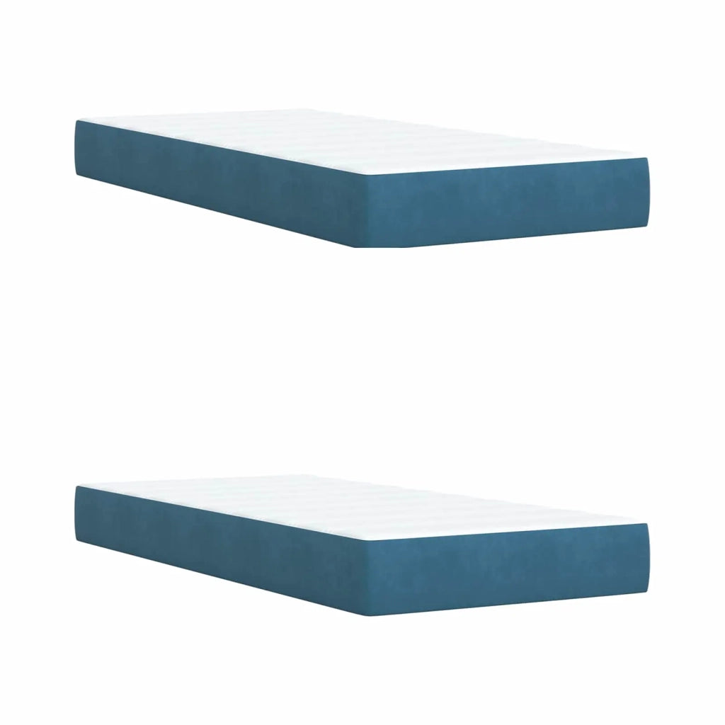 Letto ottomano con materasso 2 pz Blu Scuro Velluto 3457930