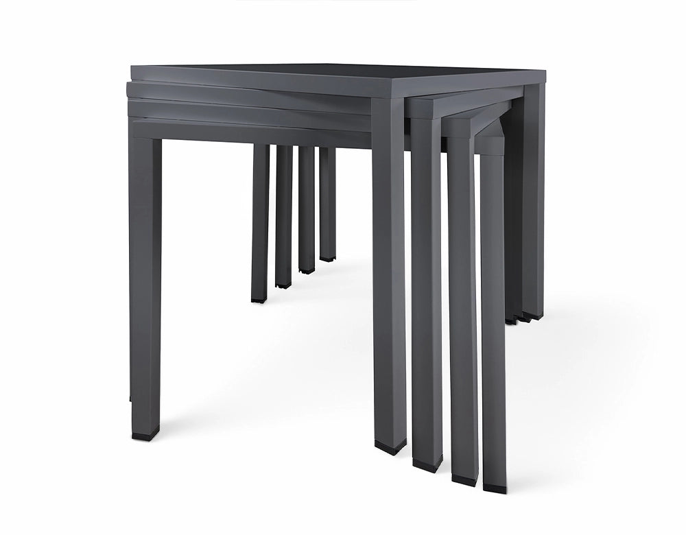 Tavolo da esterno 70×70 cm tavolo da giardino grigio antracite – Alan - TQ05-7.7AL
