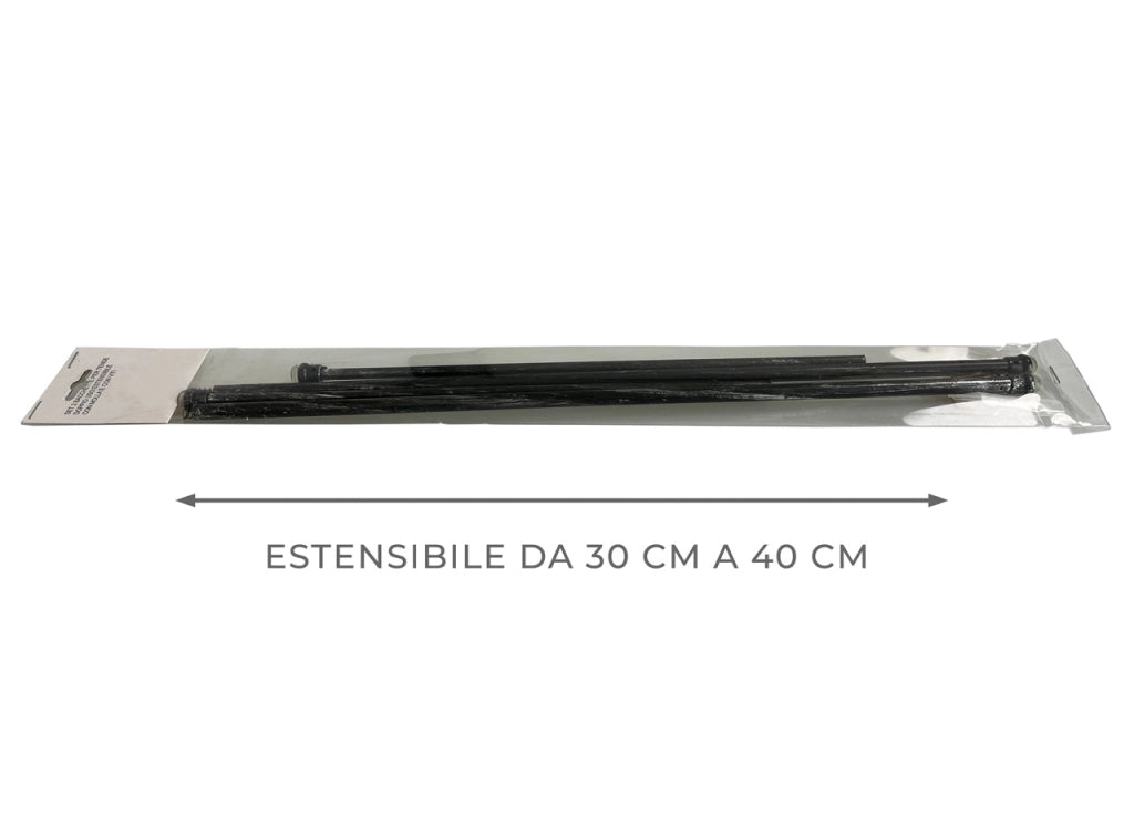 Bacchette Tende A Pressione Bastone Tenda Estensibile Astina Con Molla - 30-40 - Nero-Argento