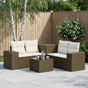 Set di divani 6 pz Marrone e Bianco Crema 3447562
