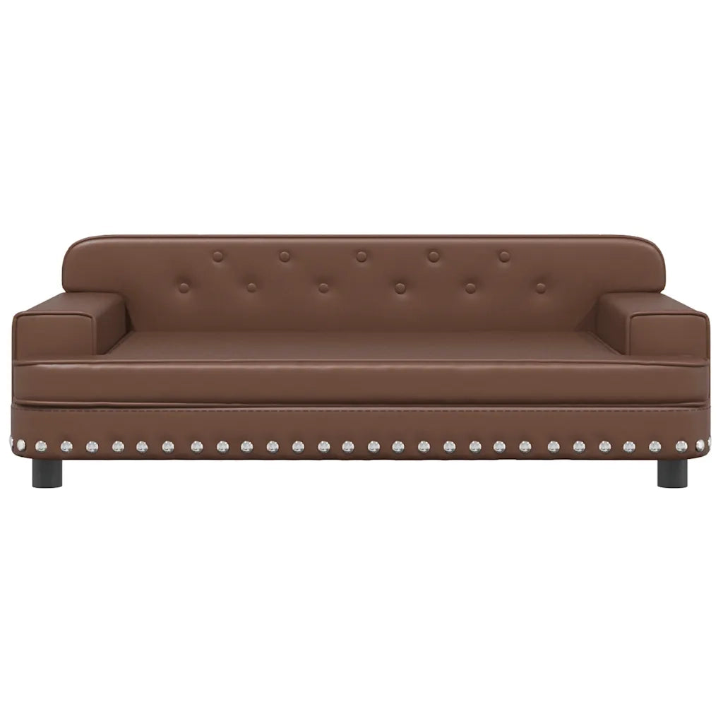 Divano per Bambini-Sofa-Divanetto Marrone 90x53x30 cm in Similpelle