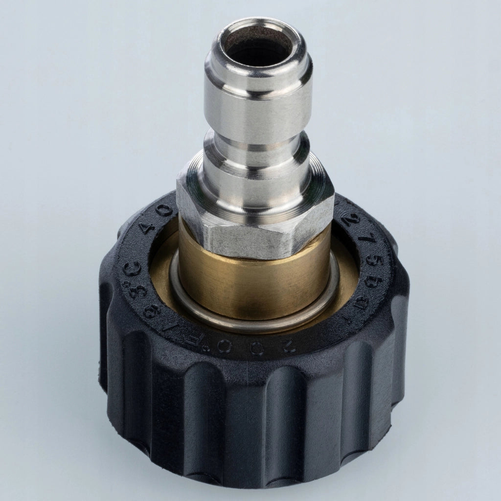 Adattatore Girevole M22x1.5 a 3/8 per Idropulitrice – Acciaio Inox e Ottone | 4000 PSI | 90°C | 30 l/min