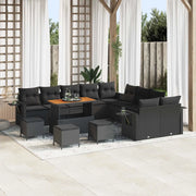 Set Divano da Giardino 14 pcs Nero polyrattan 3361809