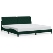 Letto matrimoniale | Letto per adulti | Giroletto senza Materasso Verde Scuro 200x200 cm in Velluto