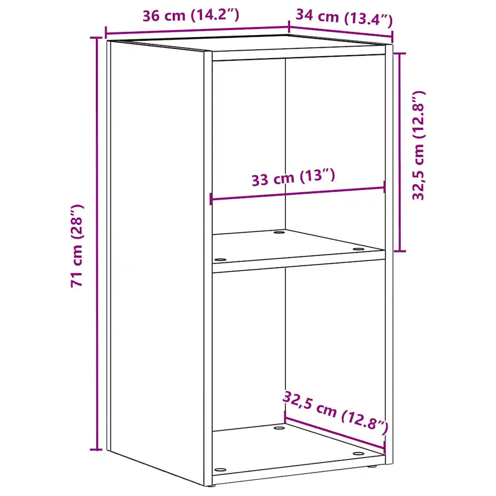 Scatola per Contenitori LP in Rovere Nero 71x34x36cm Truciolato