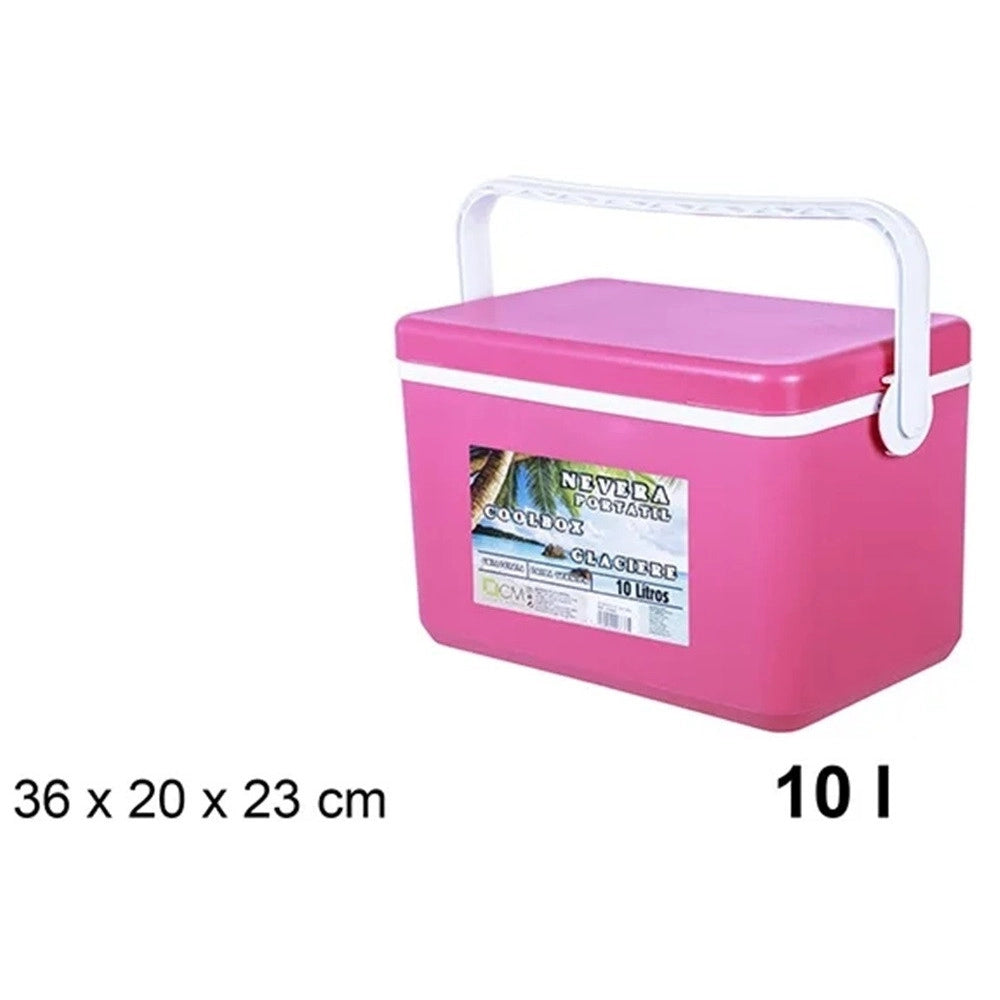 Trade Shop - Frigo Borsa Termica Frigorifero Portatile Con Coperchio Piatto Da 10 Lt Con Maniglia -
