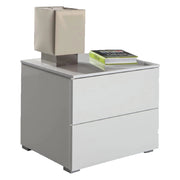 COMODINO LINEA 'PRIVILEGIO' cm. 44 x 55 x h.44 - bianco laccato (2 cassetti)  - COMPOSAD