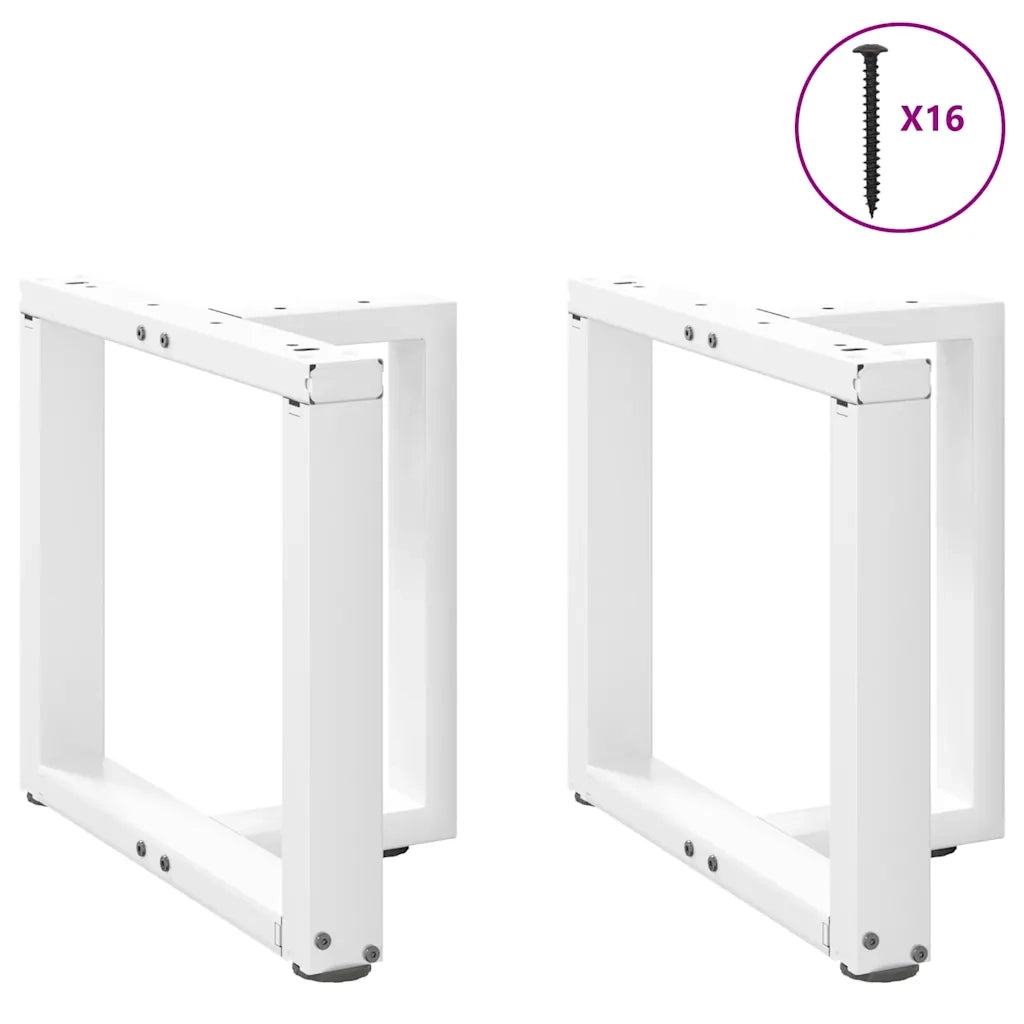 Gambe per Tavolino da Caffè a Forma di T 2 pz Bianche 50x25x(42-43) cm Acciaio 4013029