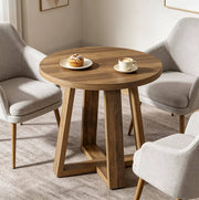 Tavolo rotondo da riunione ? 80 cm in MDF marrone