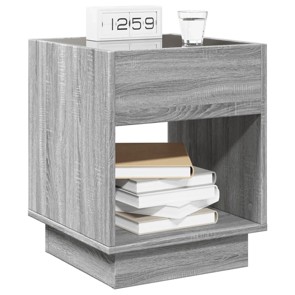 Comodino con LED Infinity Rovere Sonoma 40x40x50 cm 3284082