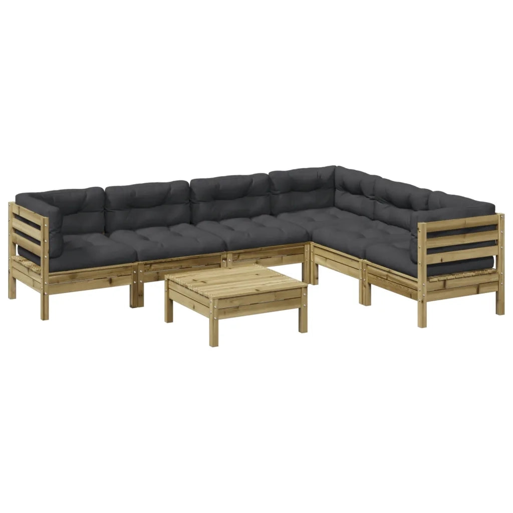 Set Divani da Giardino 7pz con Cuscini Legno Impregnato di Pino 3299473