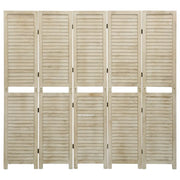 Divisorio Ambienti | Divider per stanze | Paravento a 5 Pannelli 175 x 165 cm Legno Massello di Paulownia