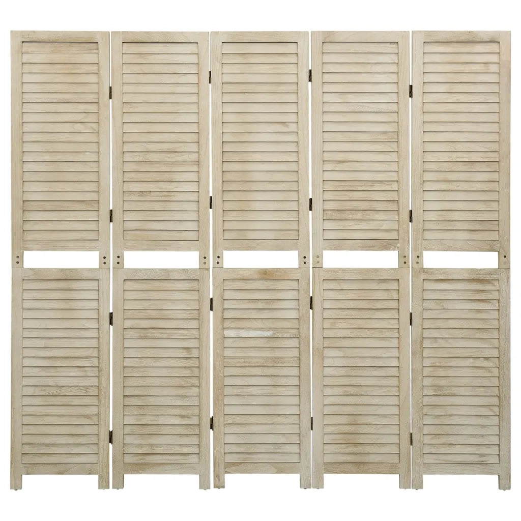 Divisorio Ambienti | Divider per stanze | Paravento a 5 Pannelli 175 x 165 cm Legno Massello di Paulownia