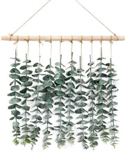 Decorazione per Parete Artificiale di Eucalipto Verde Stile Boho Chic per la Decorazione di Casa con Stelo di Legno per Camera da Letto, Sala da Pranzo, Appartamento Ornamento di Casa Regalo