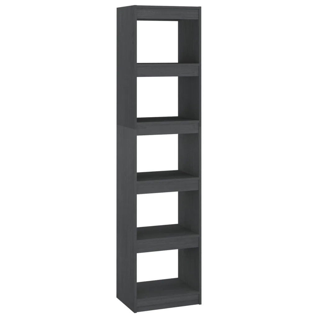 Libreria Divisorio-Scaffale per Libri-Mobile di Stoccaggio Grigio 40x30x167,5 cm in Massello di Pino