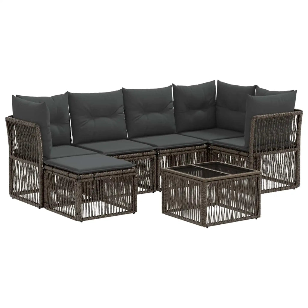 Set Divano da Giardino 7 pcs Grigio polyrattan 3434294