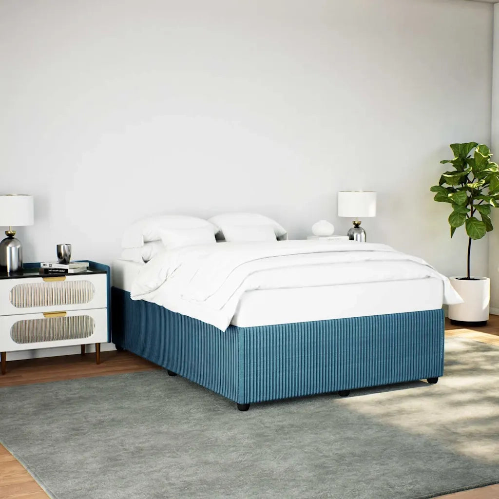 Letto matrimoniale | Letto per adulti | Giroletto Blu 160x200 cm in Velluto