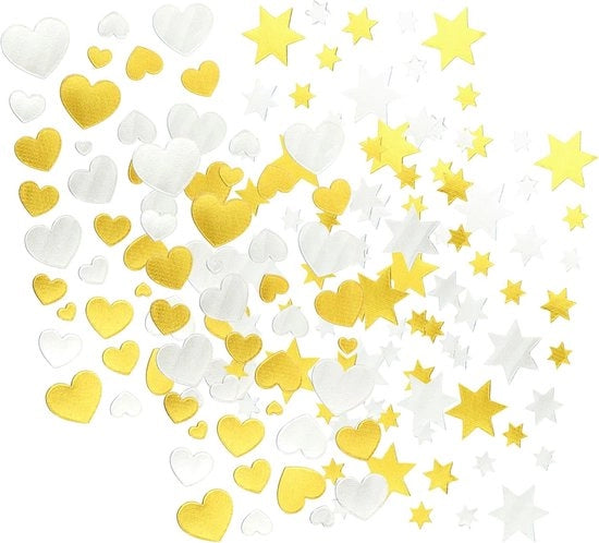 Stickers autoadesivi per attività di creatività - 240 stelle metalliche a forma di cuore