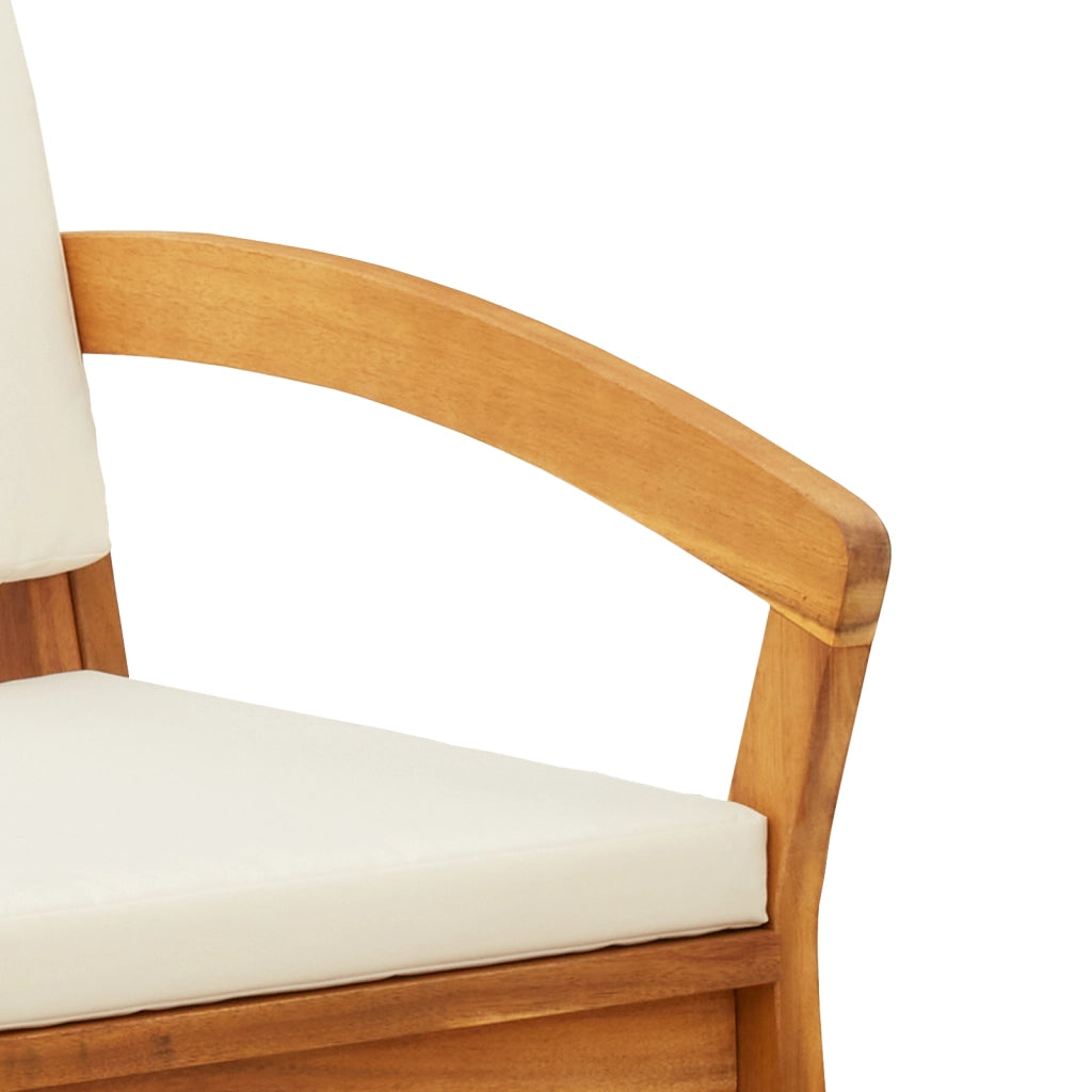 Panchina da giardino con cuscini 115x70x72 cm in legno massello di acacia