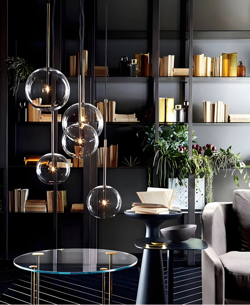 Lampada Da Soffitto A Sospensione Con Sfera Di Vetro 15cm APP1680-1CP