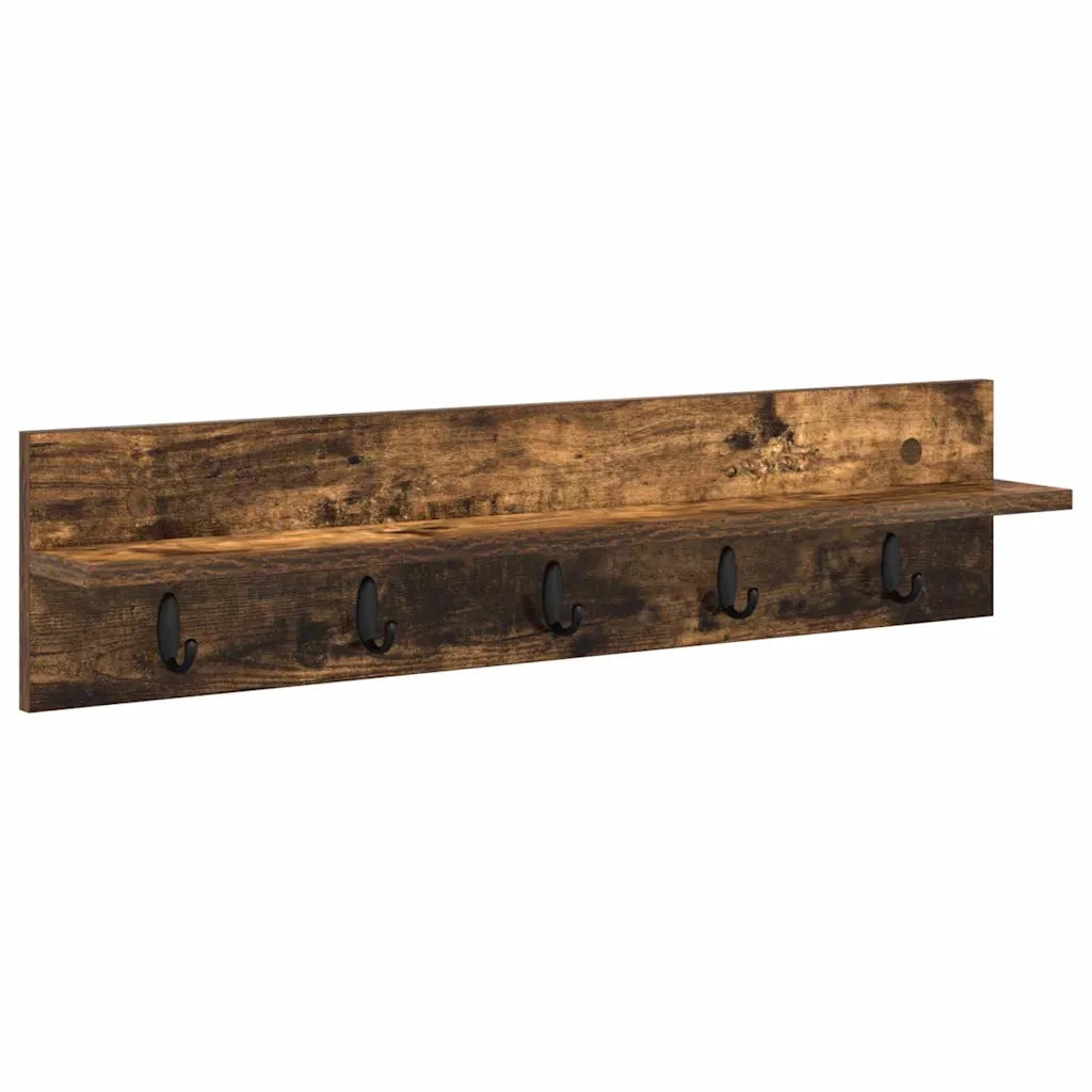 Appendiabiti a muro Rovere fumé 80 x 10,5 x 18 cm 874399