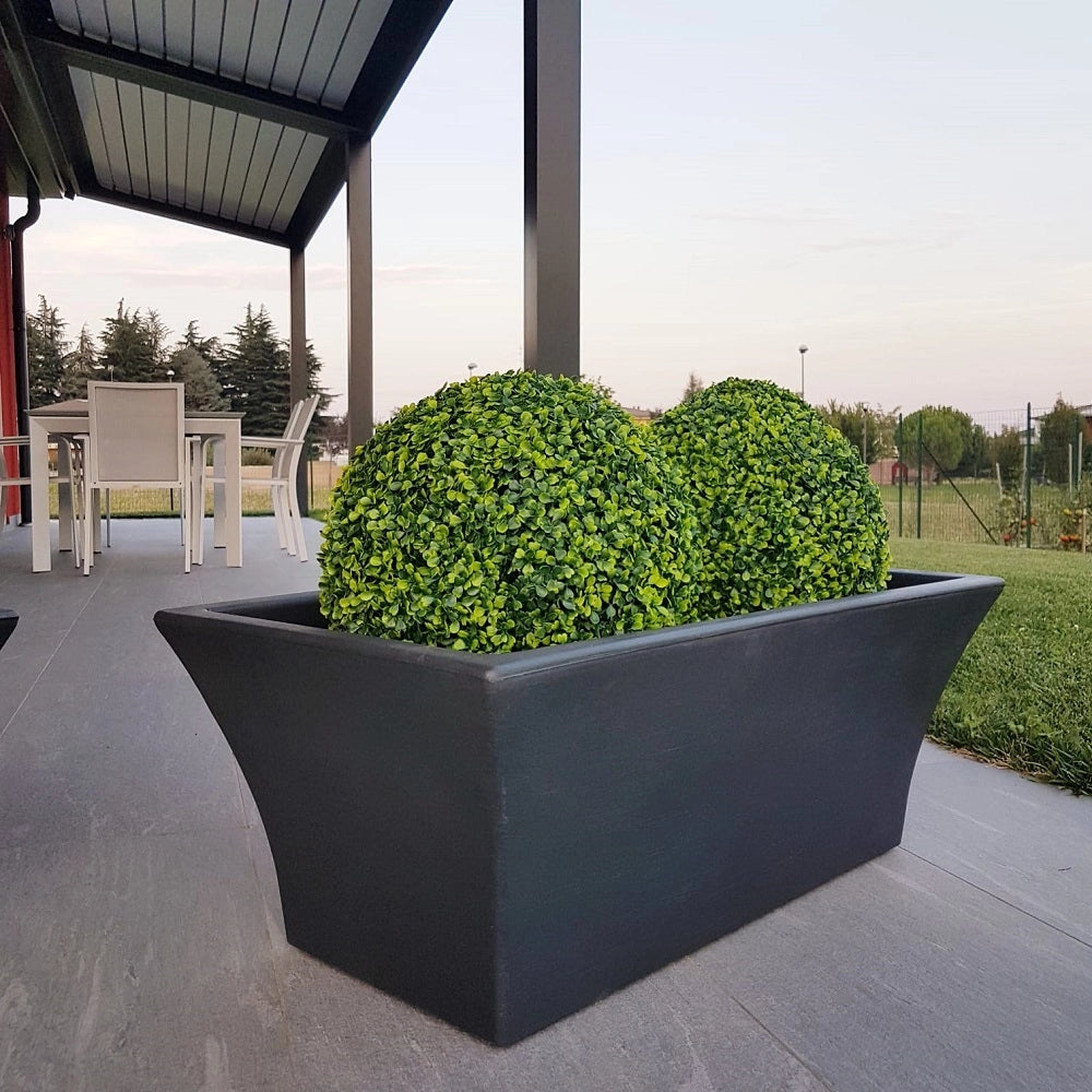 Garden Italia Fioriera Moderna Liscia Svasata ECSL 90×35 cm in Resina  – Made in Italy, Resistente al Gelo e Antiurto Colore: Antracite