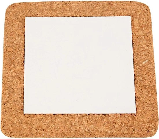 Trivet decorativo in legno di cork da 10 pezzi, dimensioni 15 x 15 cm, resistente al calore.