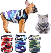 T-shirt per cani 100% cotone - camicie da camuffamento per cani - giacche da cani in mesh estivo respirante - abbigliamento da spiaggia per cuccioli - piccoli cani