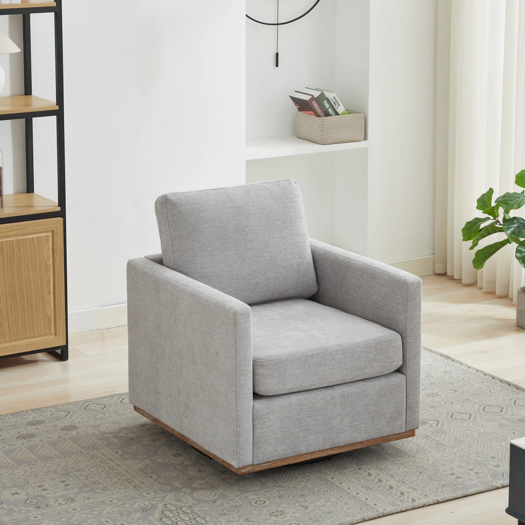 Poltrona Girevole Imbottita con Braccioli ¨C MINIMAL ¨C Grigio, Tessuto, Design Moderno