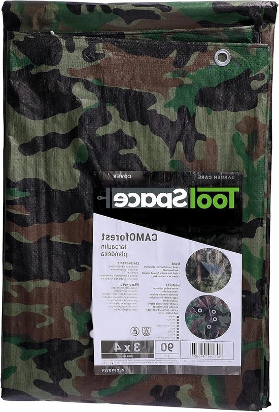 Tela da Camuffamento Idrorepellente - Coperture per Mobili da Giardino - Tessuto - per Campeggio Esterno - Disegno Moro - 3m x 4m - 90g