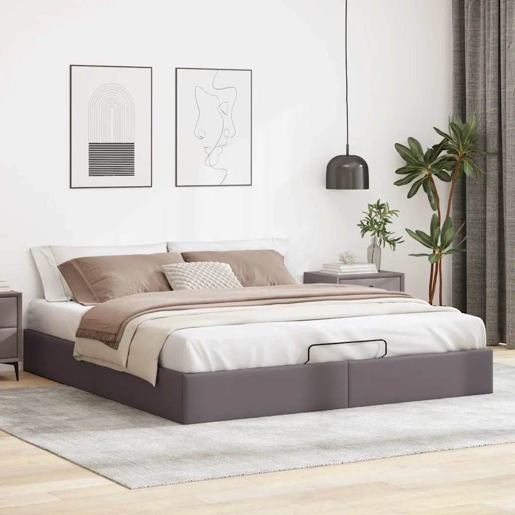 Struttura Letto Pouf senza Materasso 180x200 cm Similpelle 3310817