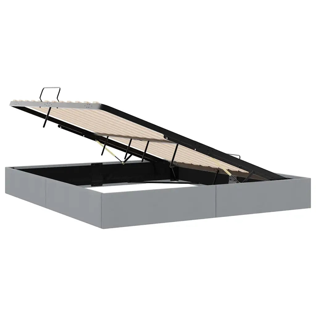 Letto con Contenitore Grigio Chiaro 193 x 203 cm Tessuto 3370060