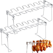 Griglia da BBQ Opvougbile in Acciaio Inossidabile - 2 Pezzi - Per BBQ/Picnic - Ideale per Pollo - Griglia da Barbecue