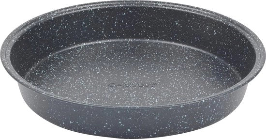 Bacchetta rotonda - 23 cm di diametro / 24 cm antiscivolo, fondo profondo, in acciaio inossidabile, facile da pulire, fondo solido, resistente al forno fino a 220 °C, piatto da forno leggero