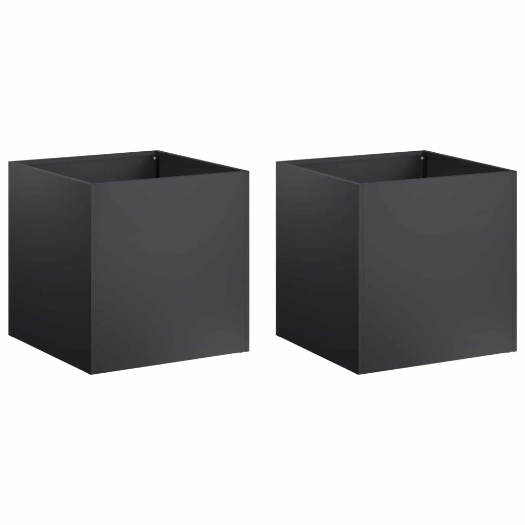 Vaso da giardino 2 pz Nero 20 x 20 x 20 cm 8004925