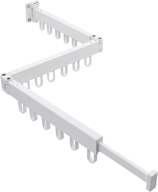 Scaffalatura per Lavanderia Pieghevole - Bianco, 3 Livelli Asciugatrice per Parete per Balcone, Lavanderia, Corridoio