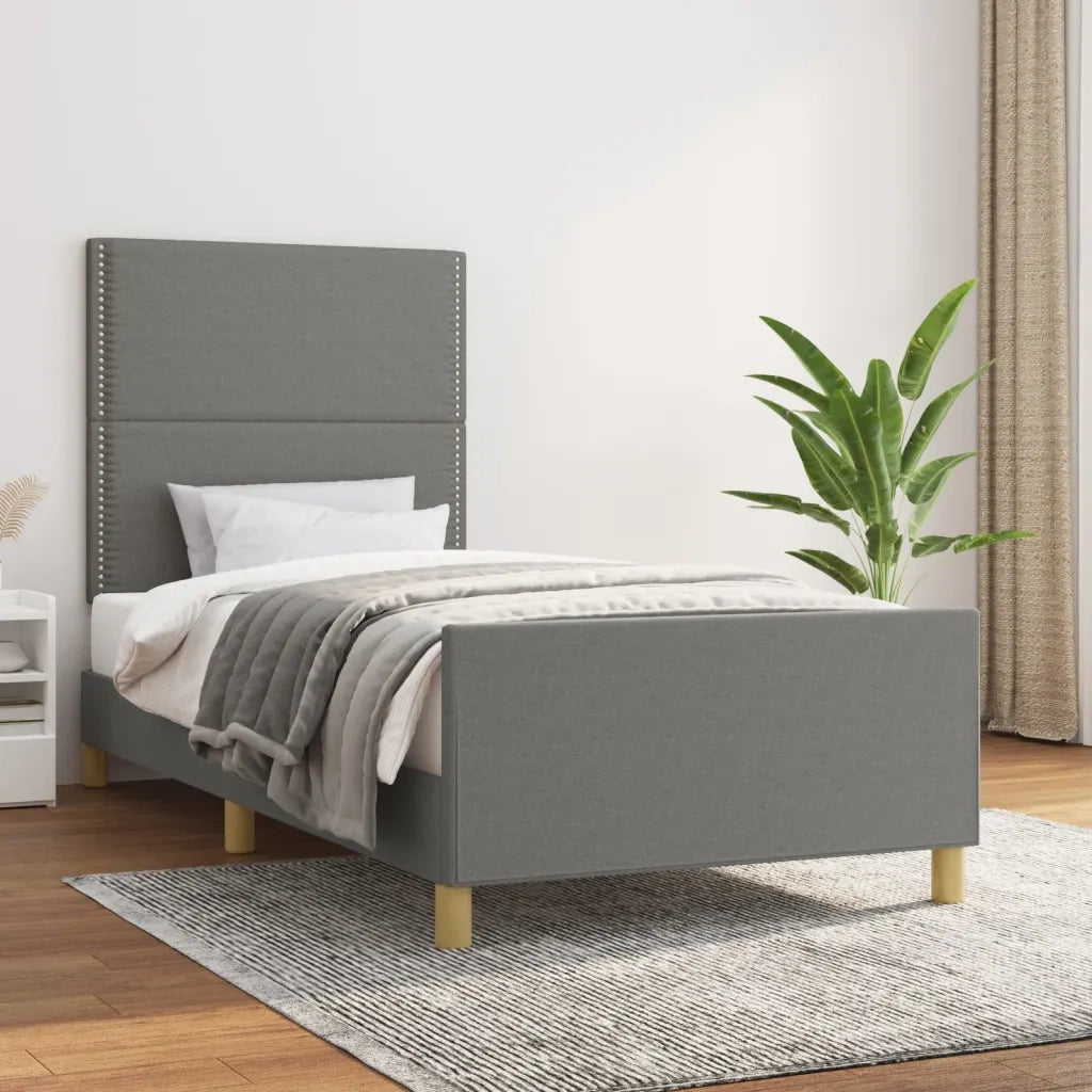 Giroletto senza Materasso Grigio Scuro 90x190 cm Tessuto 3124937