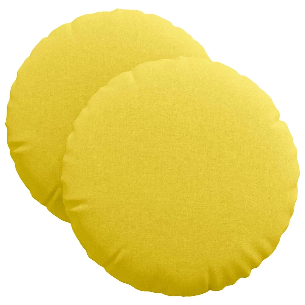 Cuscini per Seduta 2 pcs Giallo Chiaro Ø40 x 13 cm Tessuto 42014129