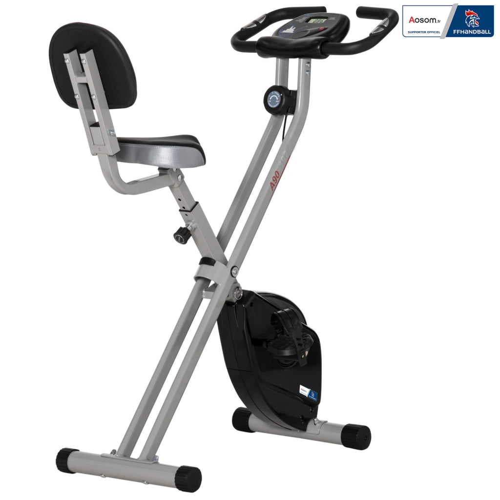 Bicicletta da camera pieghevole ¨C zephmum ¨C 8 livelli resistenza, sella regolabile, grigio