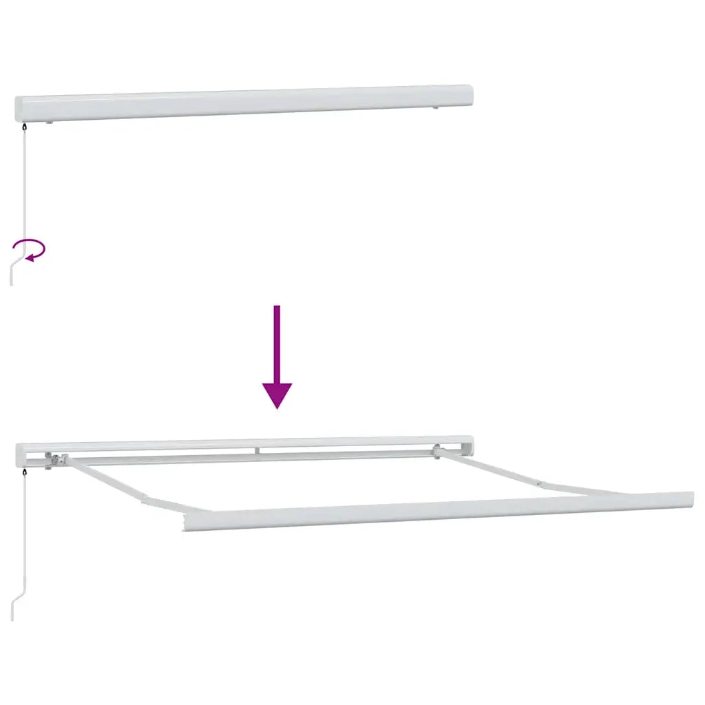 Tenda Retrattile Rosso e Bianco 300 x 250 cm Tessuto e Metallo 3329991