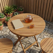 Piano del tavolo Ø 80 x 3,5 Rotondo Legno di teak solido 42033153