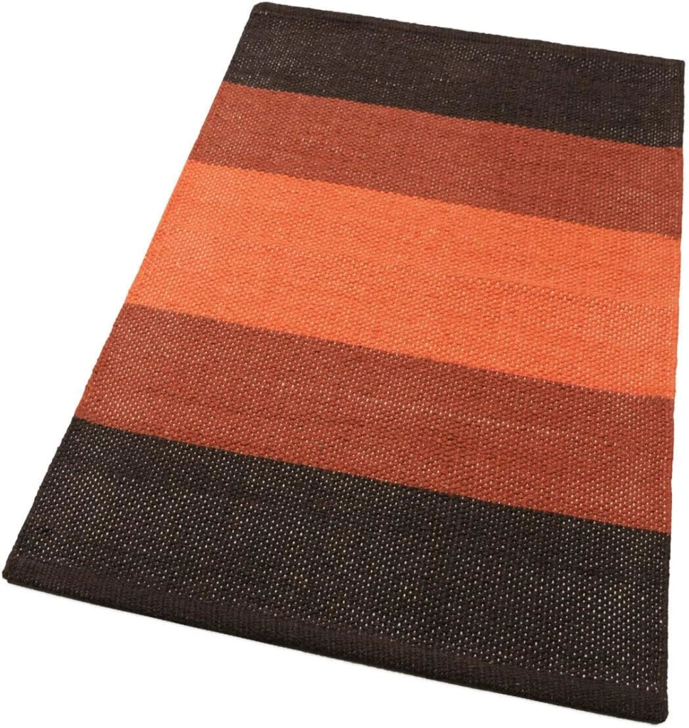 Tappeto Cucina Bagno Puro Cotone Assorbente Intrecciato a Mano Arancione 55x180 cm