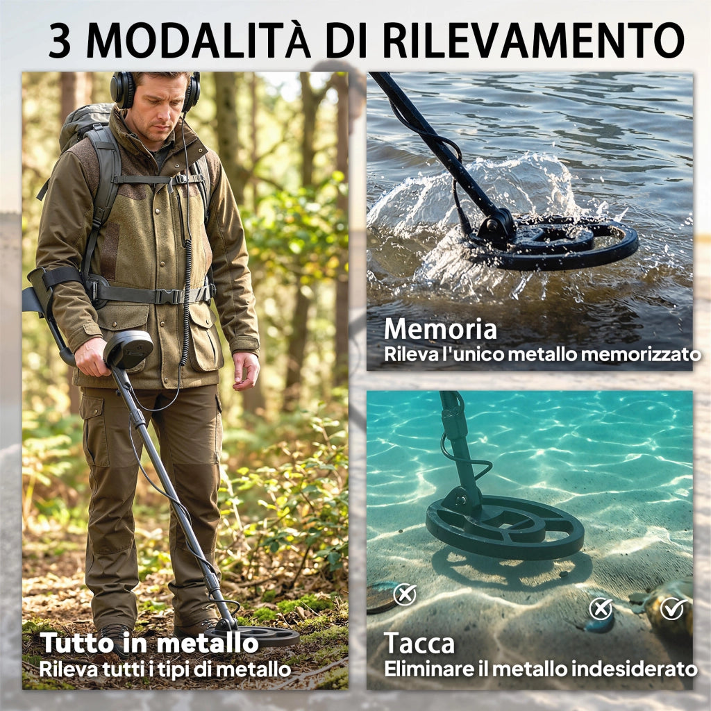 Metal Detector Impermeabile IP68 ¨C zephmum ¨C LCD 3 Modalit¨¤