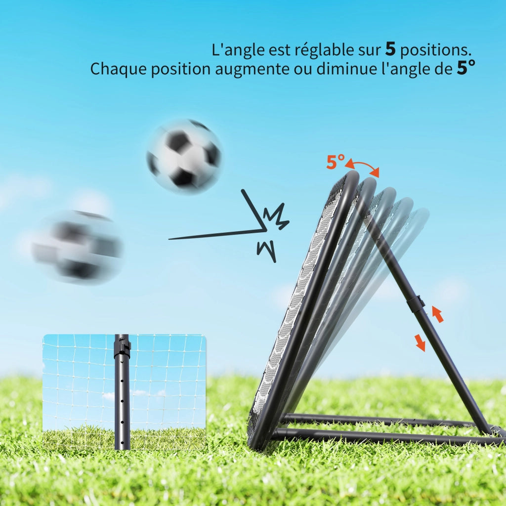 Rete da calcio portatile regolabile pieghevole ¨C zephmum ¨C nero bianco 78x84x78 cm