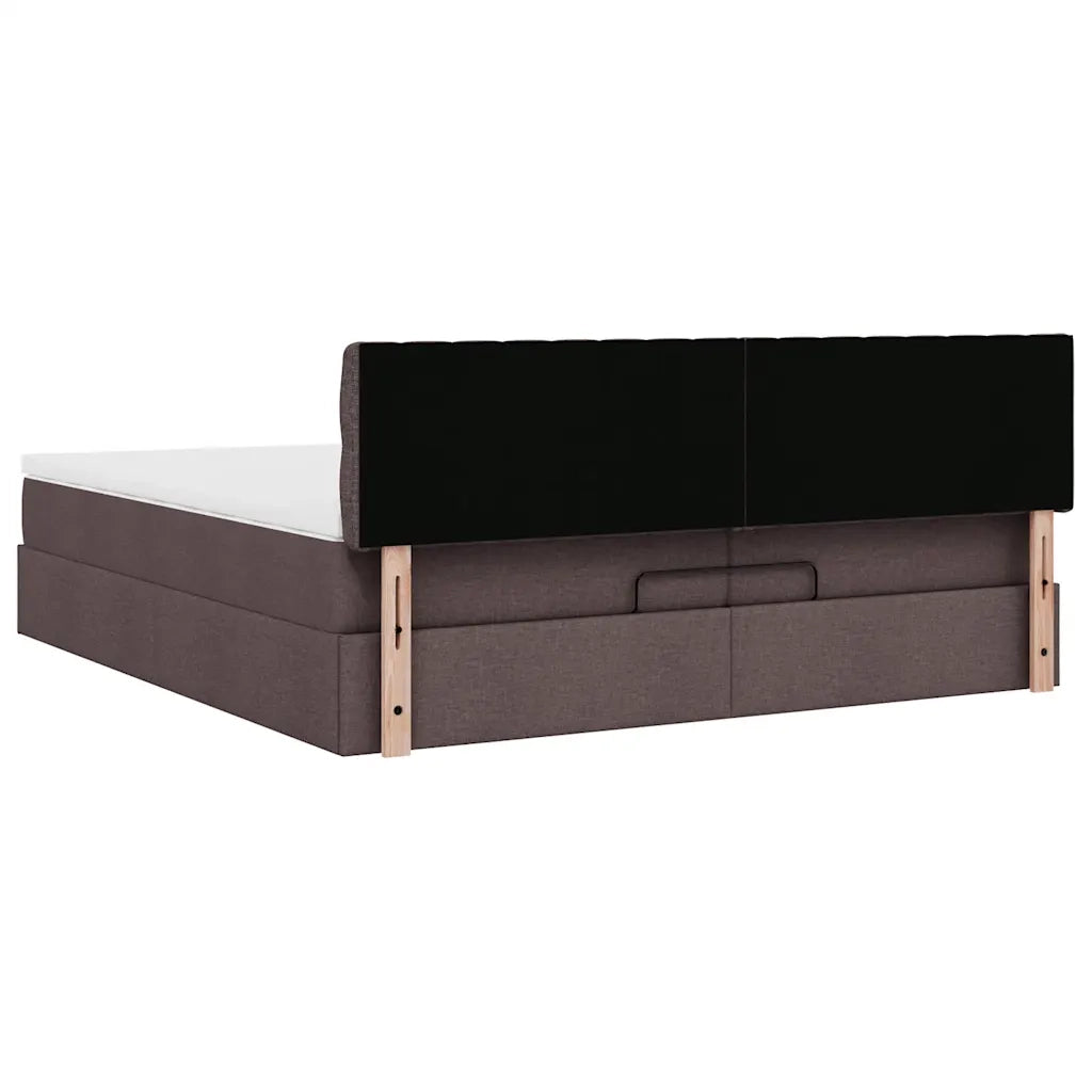 Struttura Letto Pouf con Materassi 200x200 cm in Tessuto 3312419