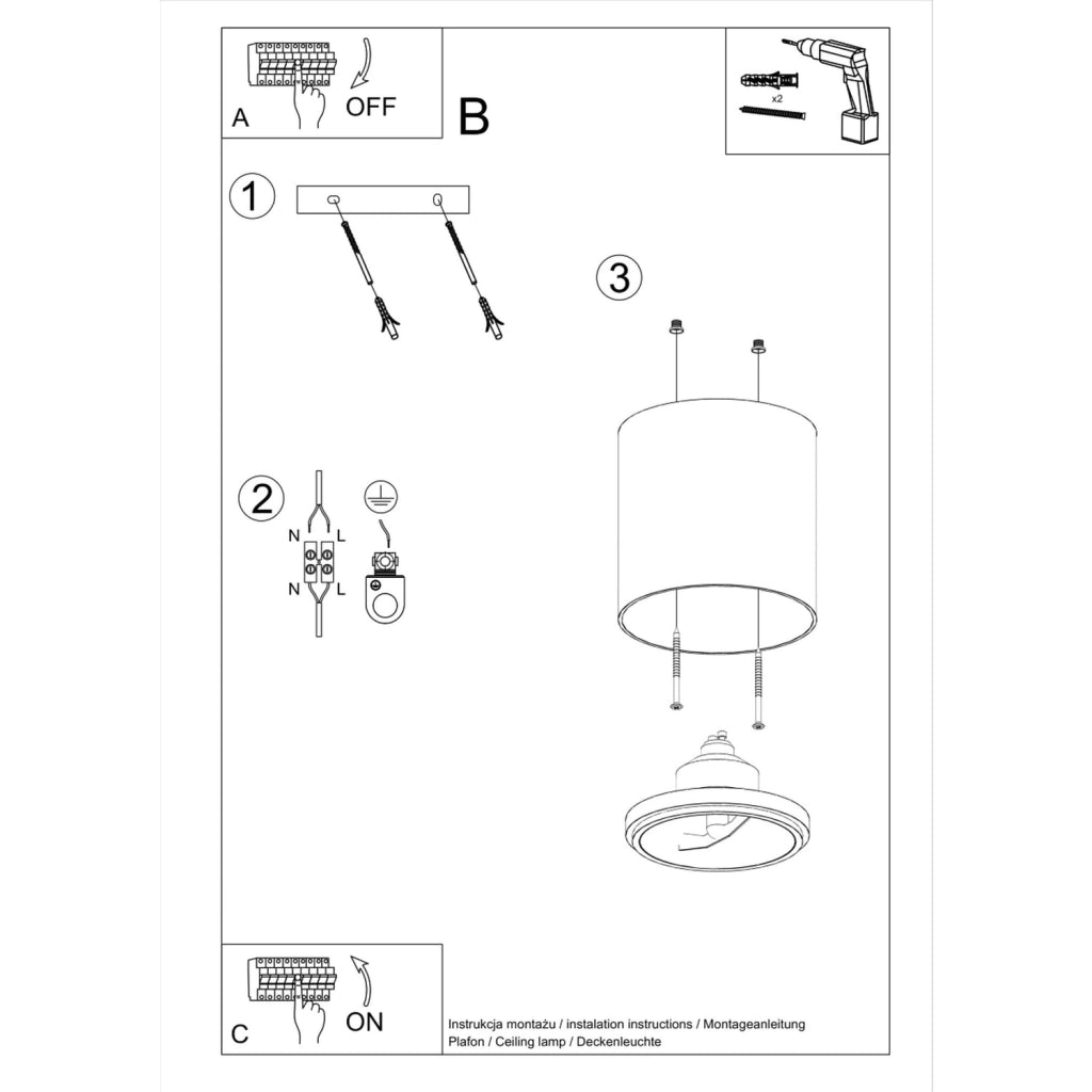 Faretto soffitto CILANO Pure Lume nero GU10 40W IP20