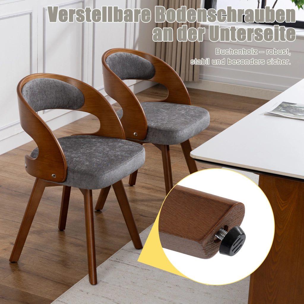 SEDIA Girevole 44x41x75 cm Lino Grigio con cuscino imbottito